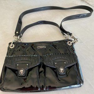 Coach black patent leather purse
